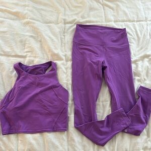 Lululemon Racerback Tank Top and Wonder Train Leggings Workout Set